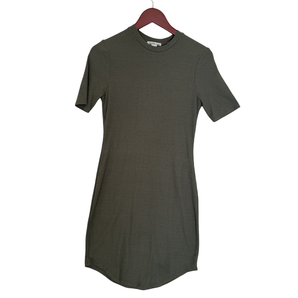 Charlotte Russe Dress Women's‎ Size Medium Green Bodycon Ribbed Knit Y2K NWOT